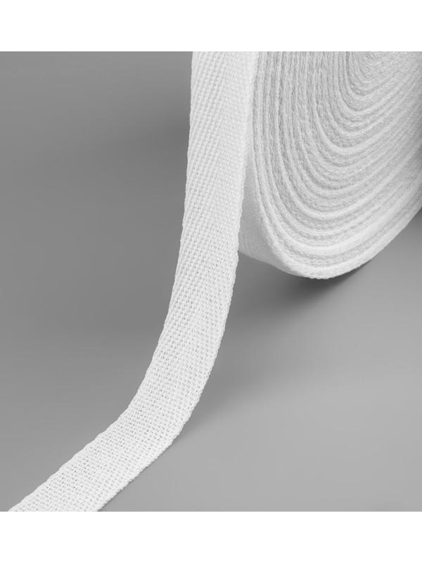 Лента киперная, 20 мм, 50 ± 1 м, цвет отбеленный белый