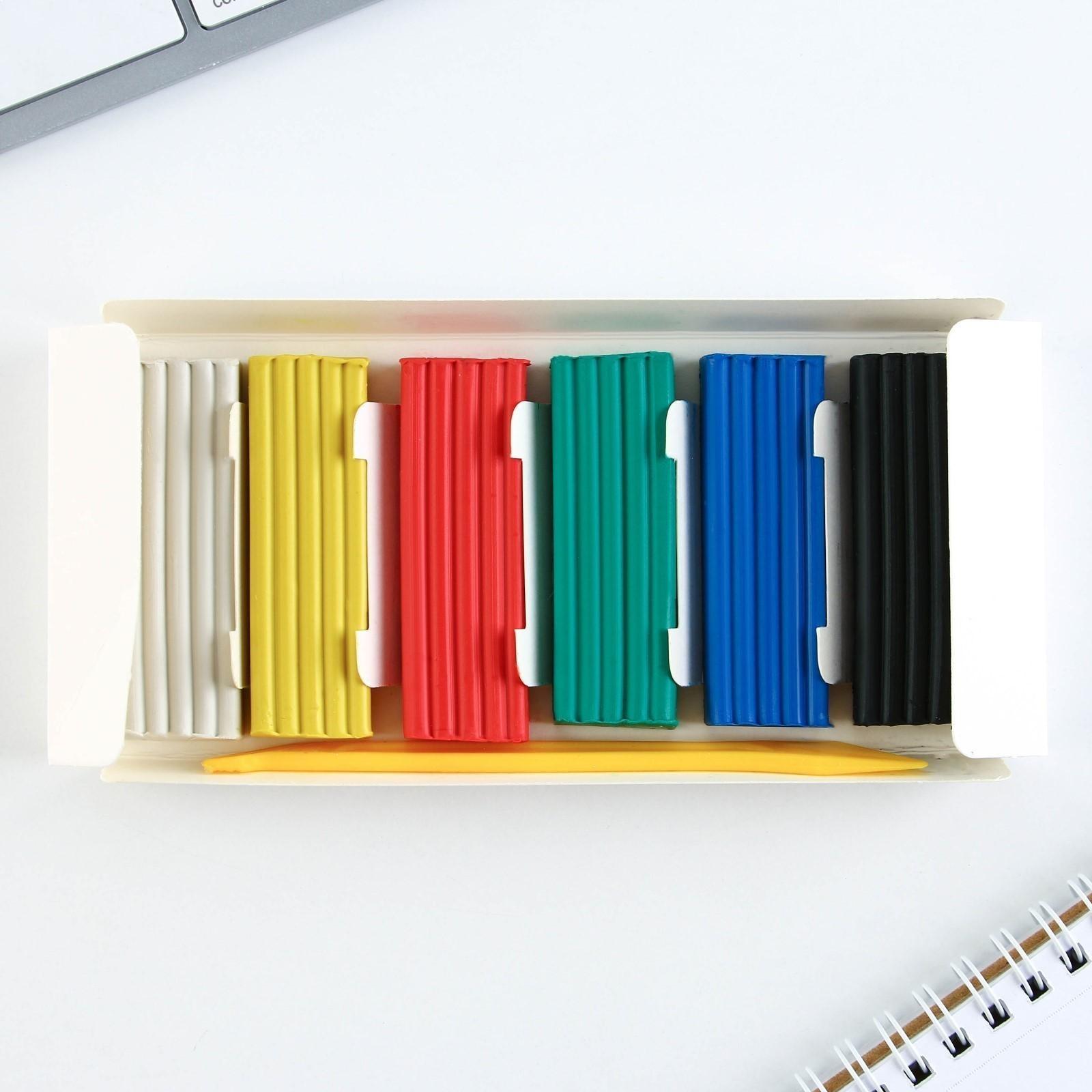 Пластилин классический ArtFox STUDY для лепки 6 цветов, 120 г.