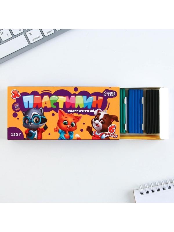 Пластилин классический ArtFox STUDY для лепки 6 цветов, 120 г.