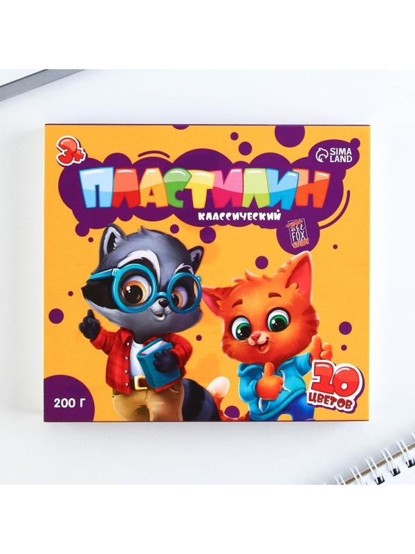 Пластилин классический ArtFox STUDY для лепки 10 цветов, 200 г, со стеком.