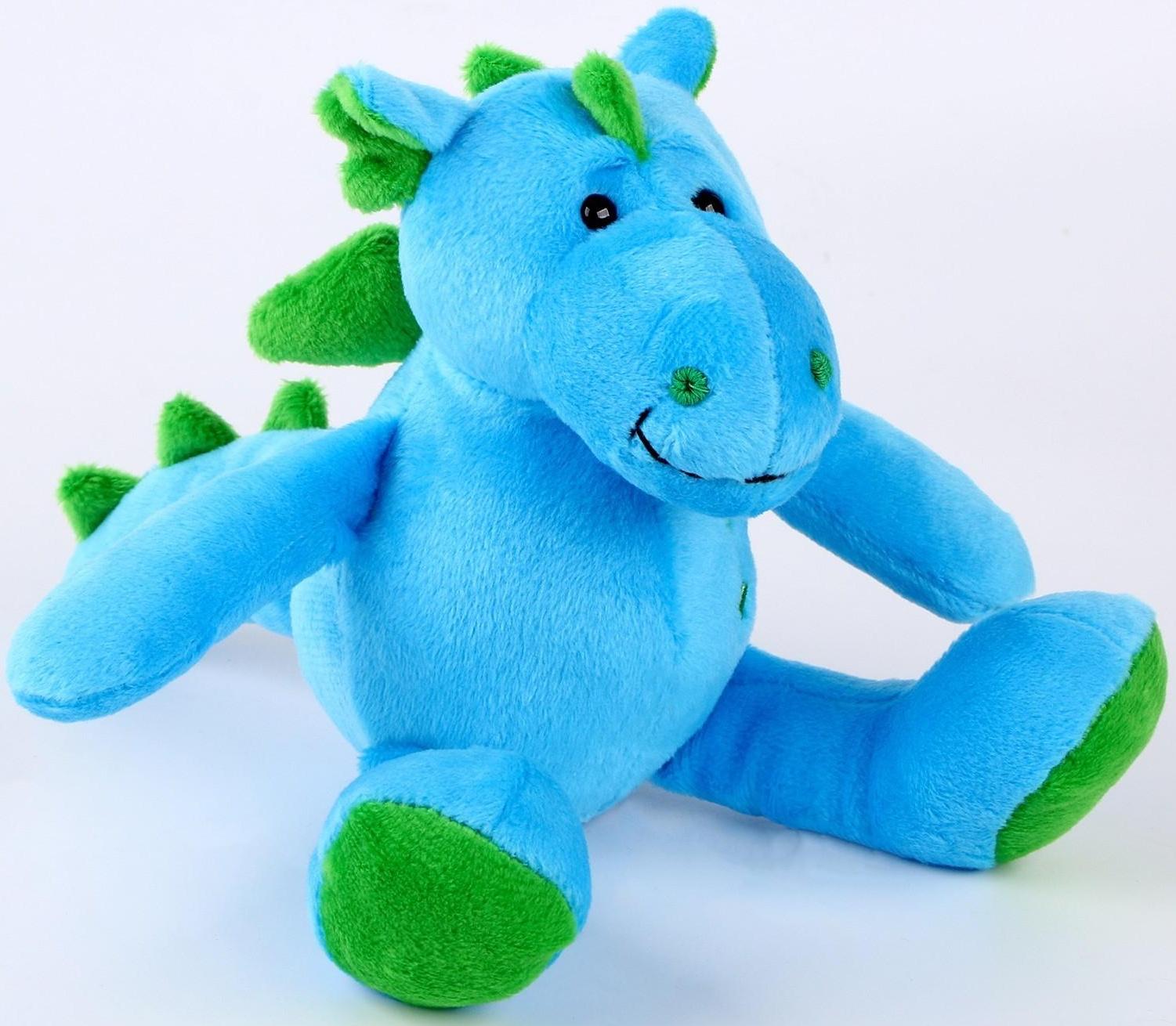 Мягкая игрушка «Дракоша со звёздами», 14 см, цвет голубой