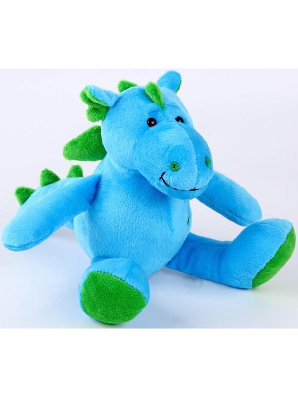 Мягкая игрушка «Дракоша со звёздами», 14 см, цвет голубой