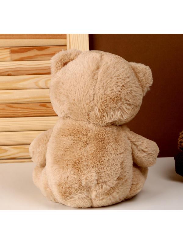 Мягкая игрушка «Медведь», с бантиком в горох, 26 см, цвет бежевый