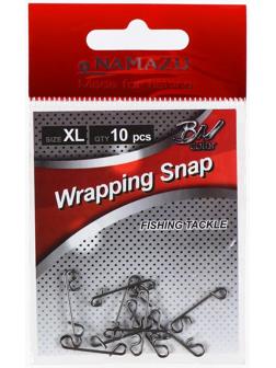 Безузловая застежка Namazu WRAPPING SNAP, тест 23 кг, размер XL, цвет BN, 10 шт.