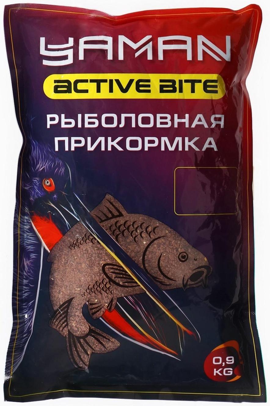 Прикормка Yaman Active Bite, карп, чёрная смородина, коричневый, 900 г