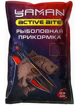 Прикормка Yaman Active Bite, карп, чёрная смородина, коричневый, 900 г