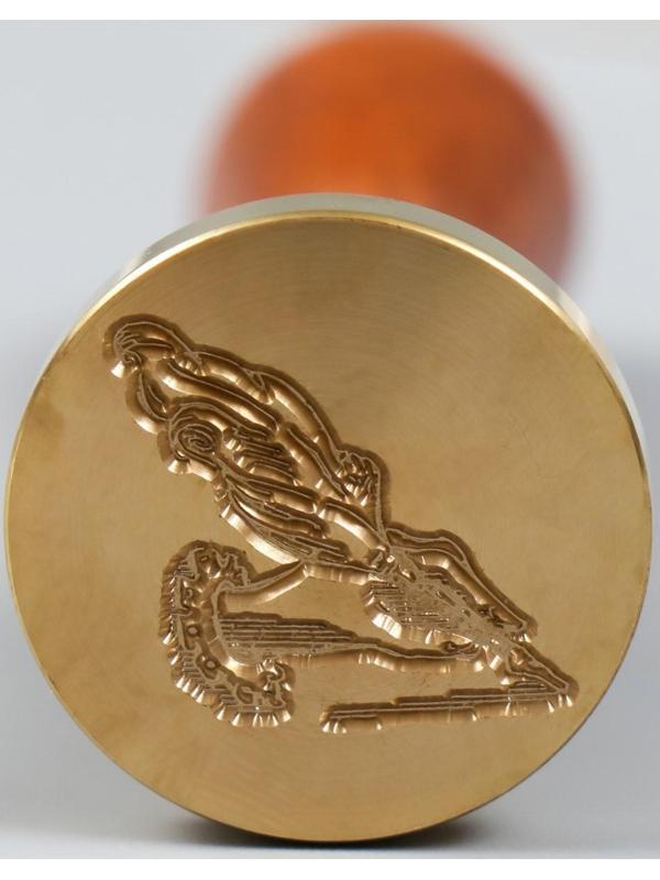 Печать для сургуча с деревянной ручкой 