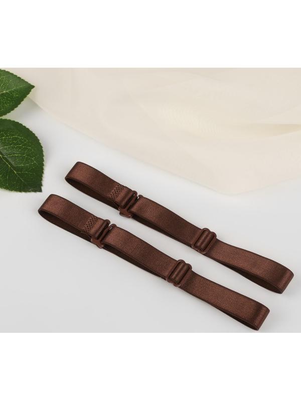 Бретели текстильные, 1,5 см, 37 см, пара, цвет шоколадный