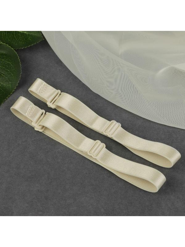 Бретели текстильные, 1,5 см, 37 см, пара, цвет молочный