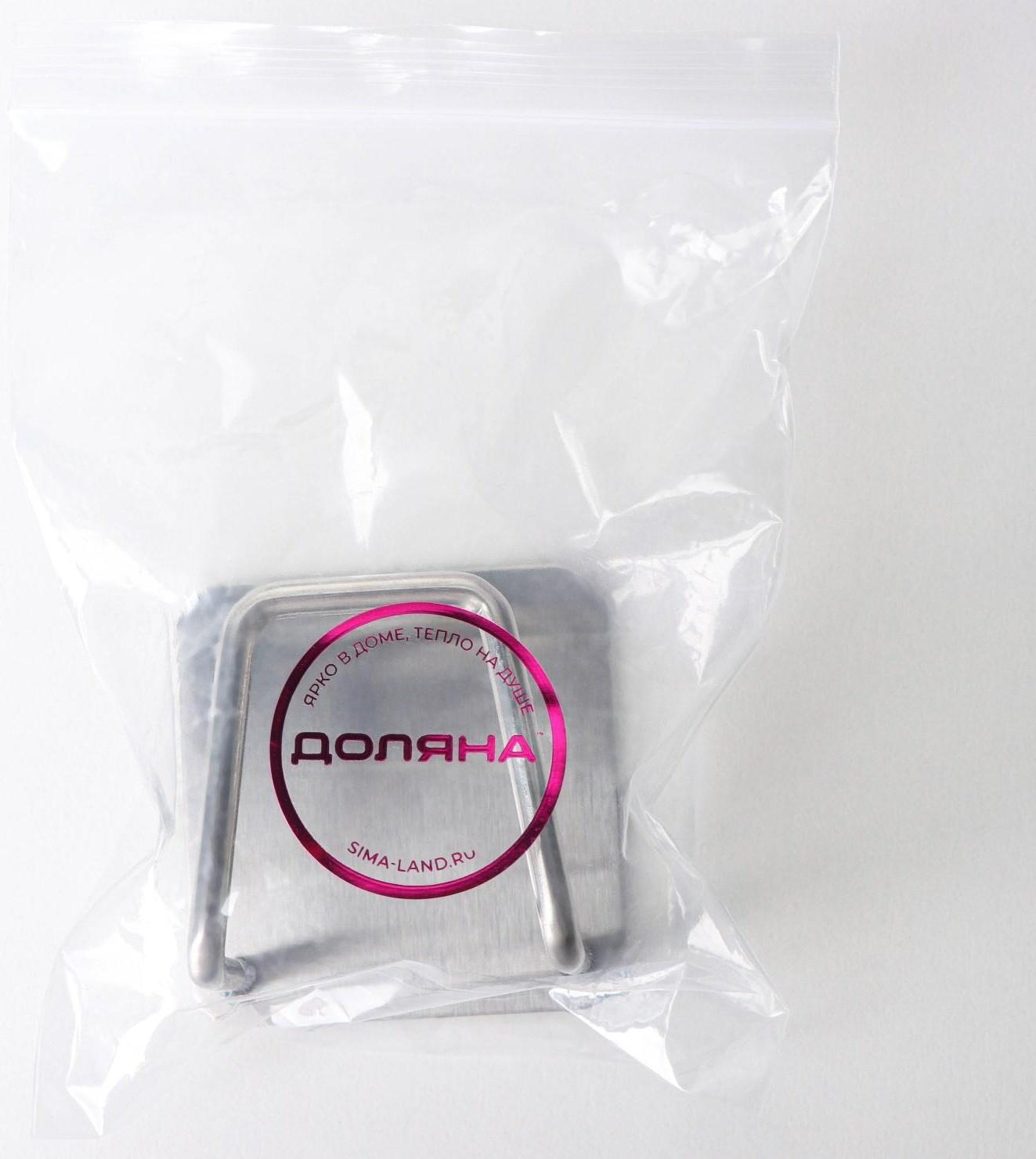 Держатель универсальный на липучке Доляна, цвет хром