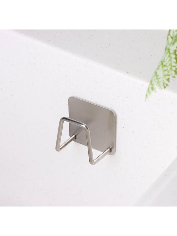 Держатель универсальный на липучке Доляна, цвет хром