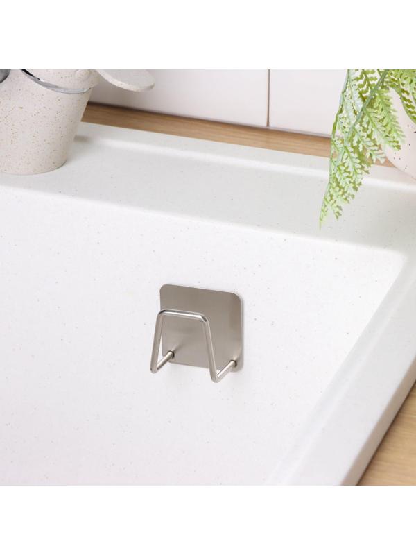 Держатель универсальный на липучке Доляна, цвет хром