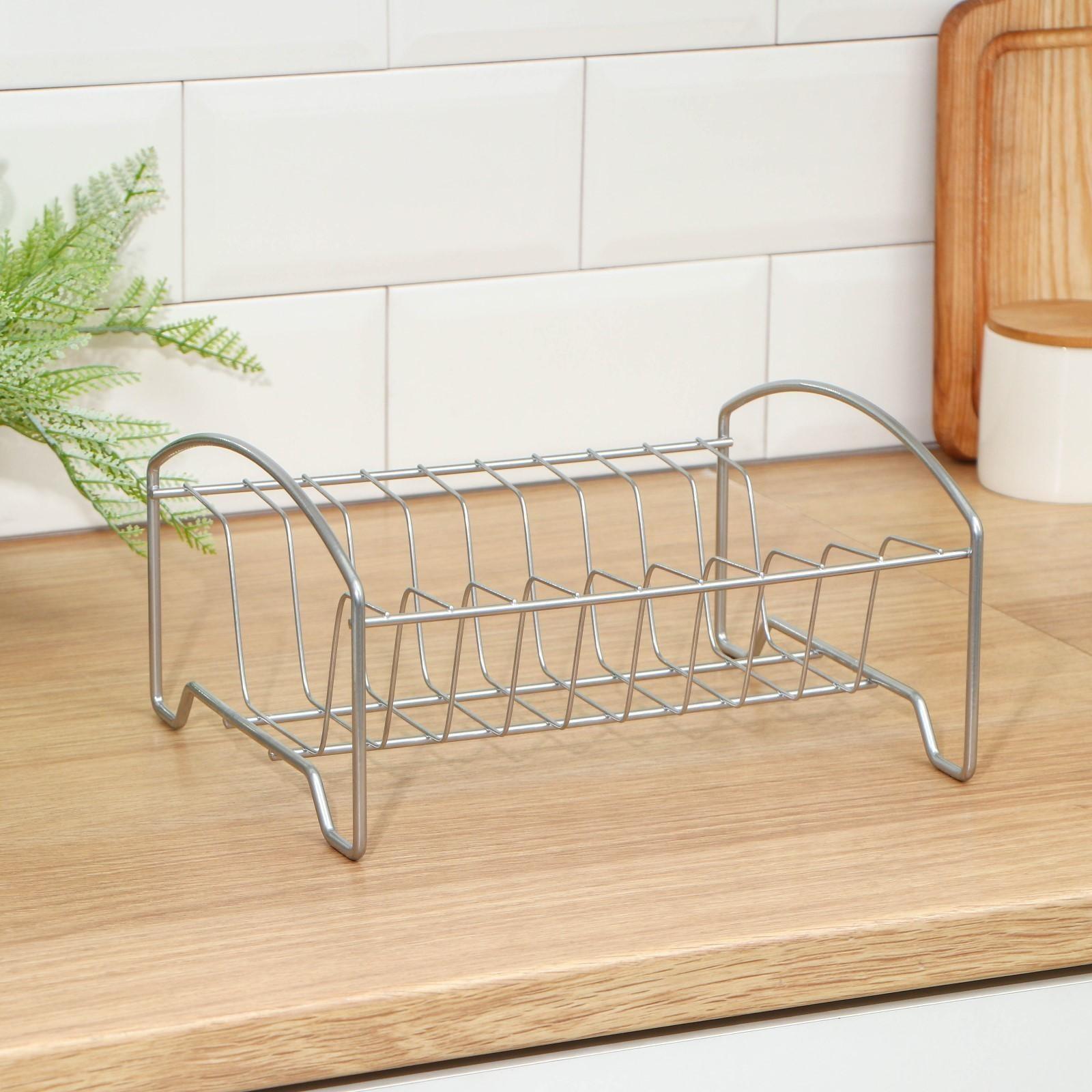 Сушилка для посуды «Мини», одноярусная, 25×21×13 см, цвет хром