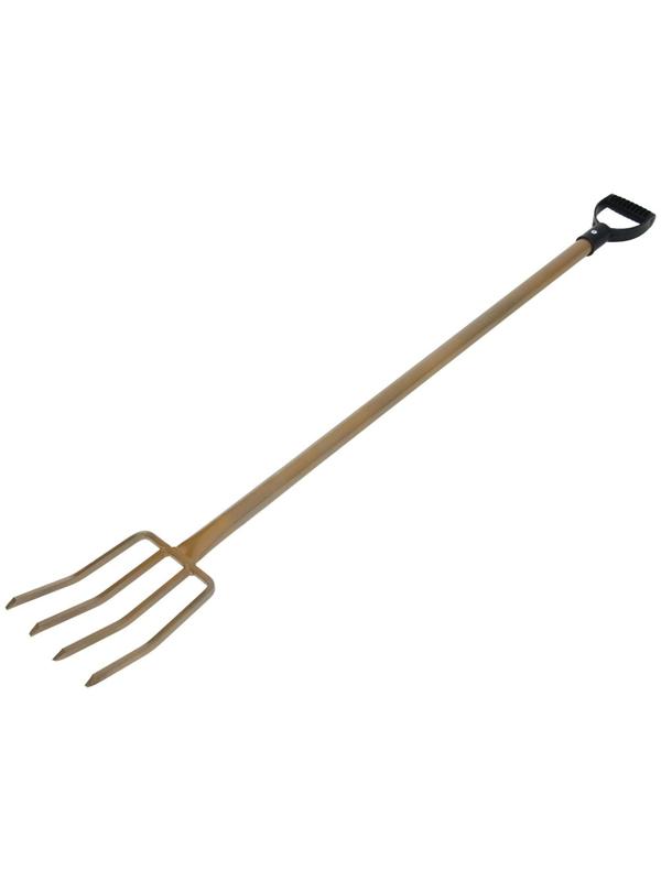 Вилы копальные, 4-рогие, металлический черенок с V-ручкой