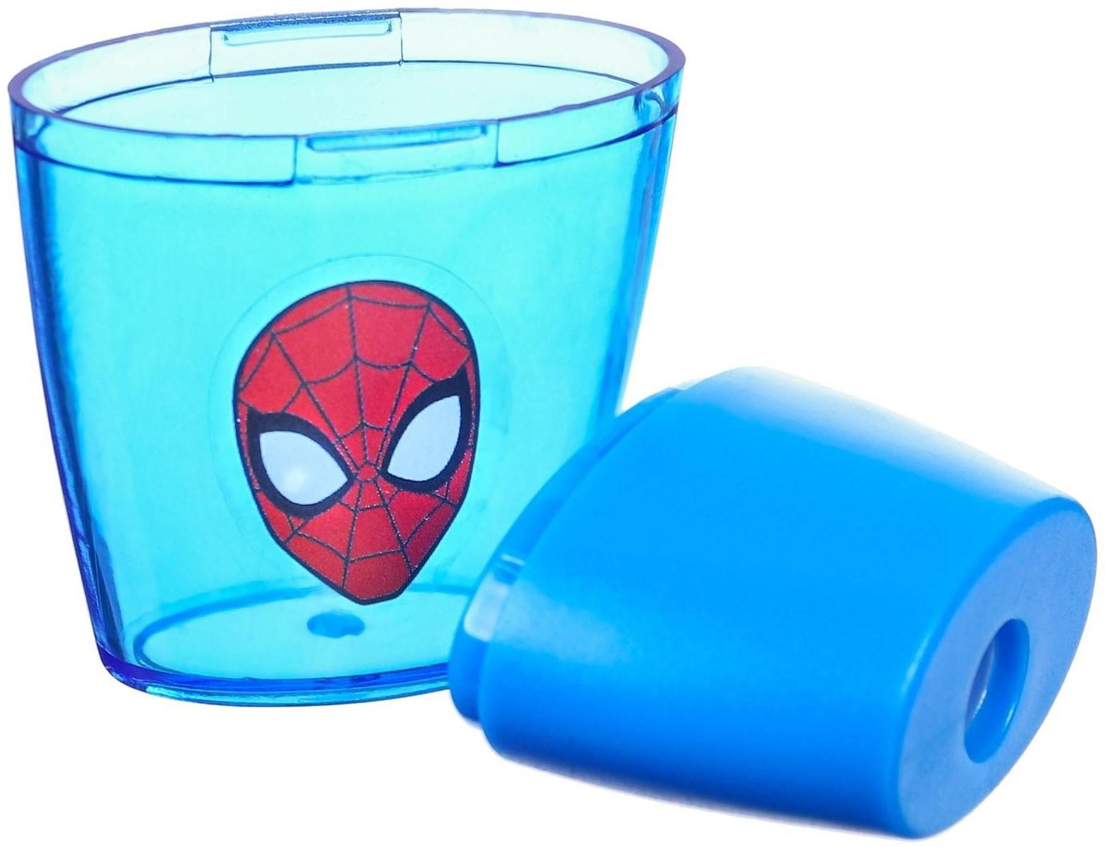 Точилка пластиковая, цвет синий, Человек-паук