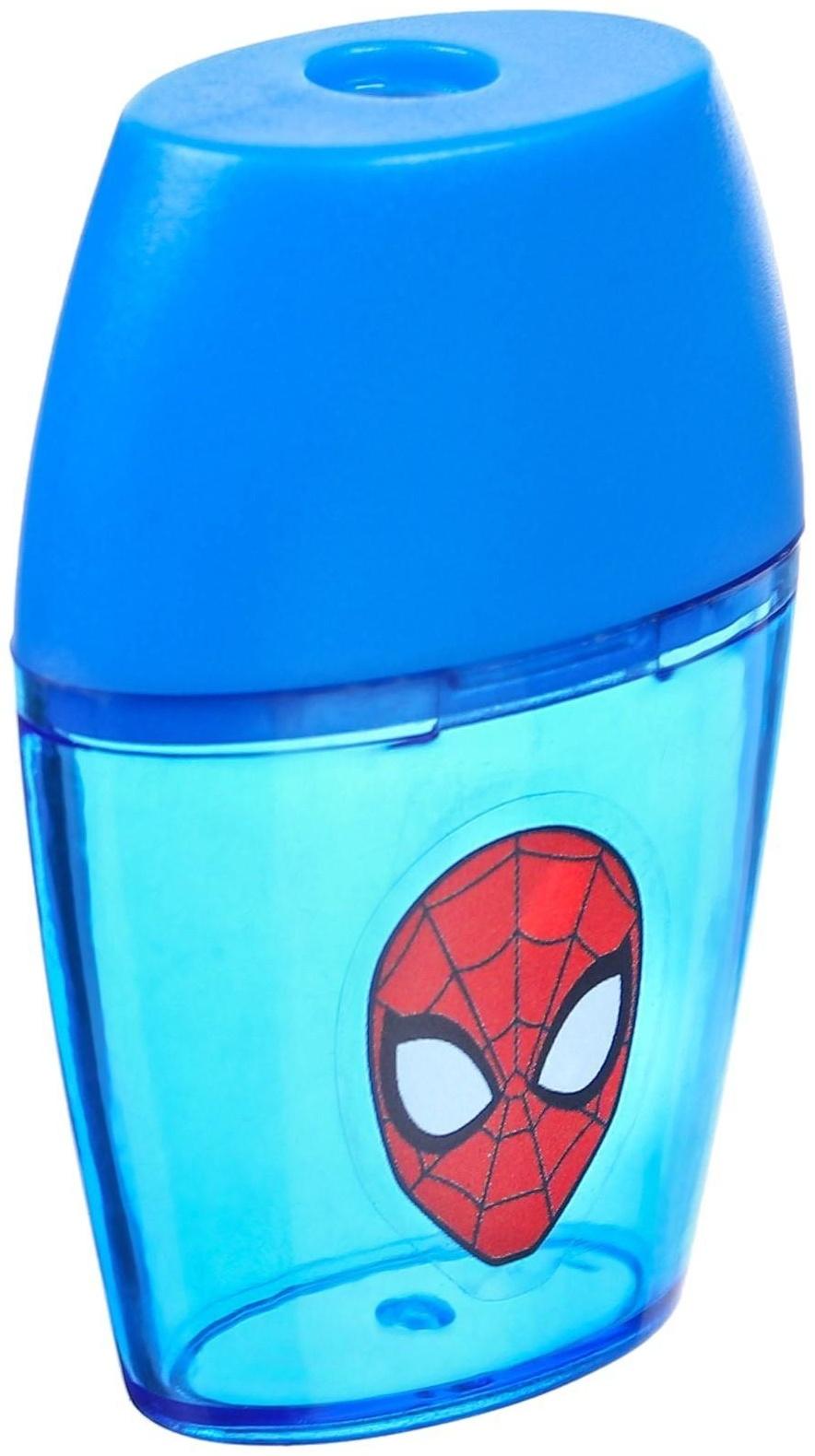 Точилка пластиковая, цвет синий, Человек-паук