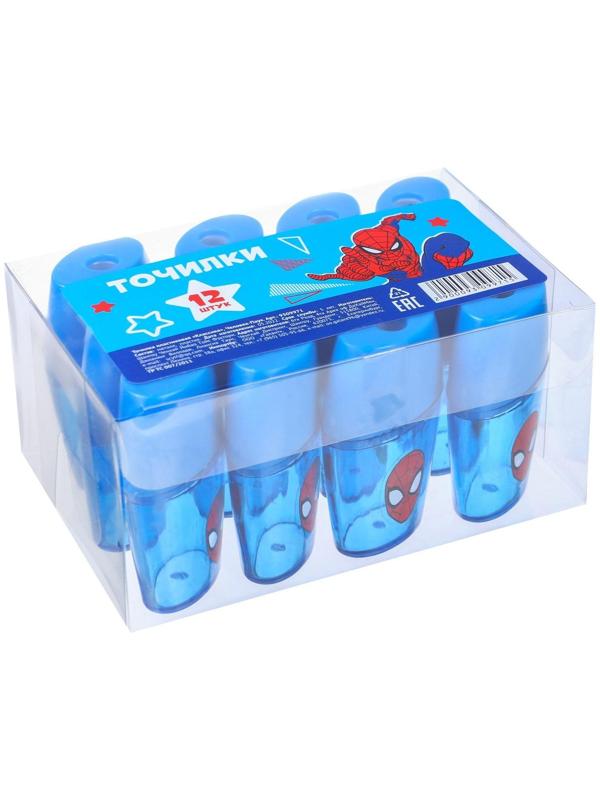 Точилка пластиковая, цвет синий, Человек-паук