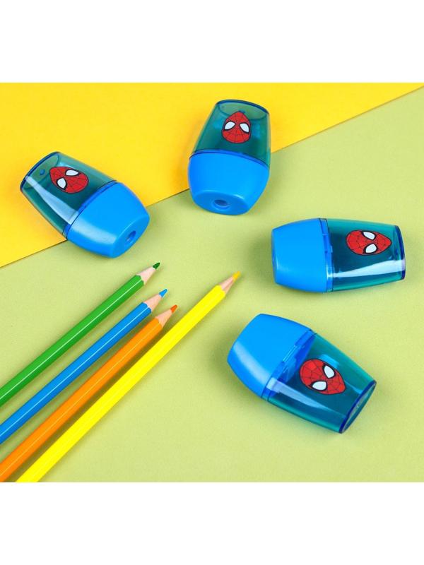 Точилка пластиковая, цвет синий, Человек-паук