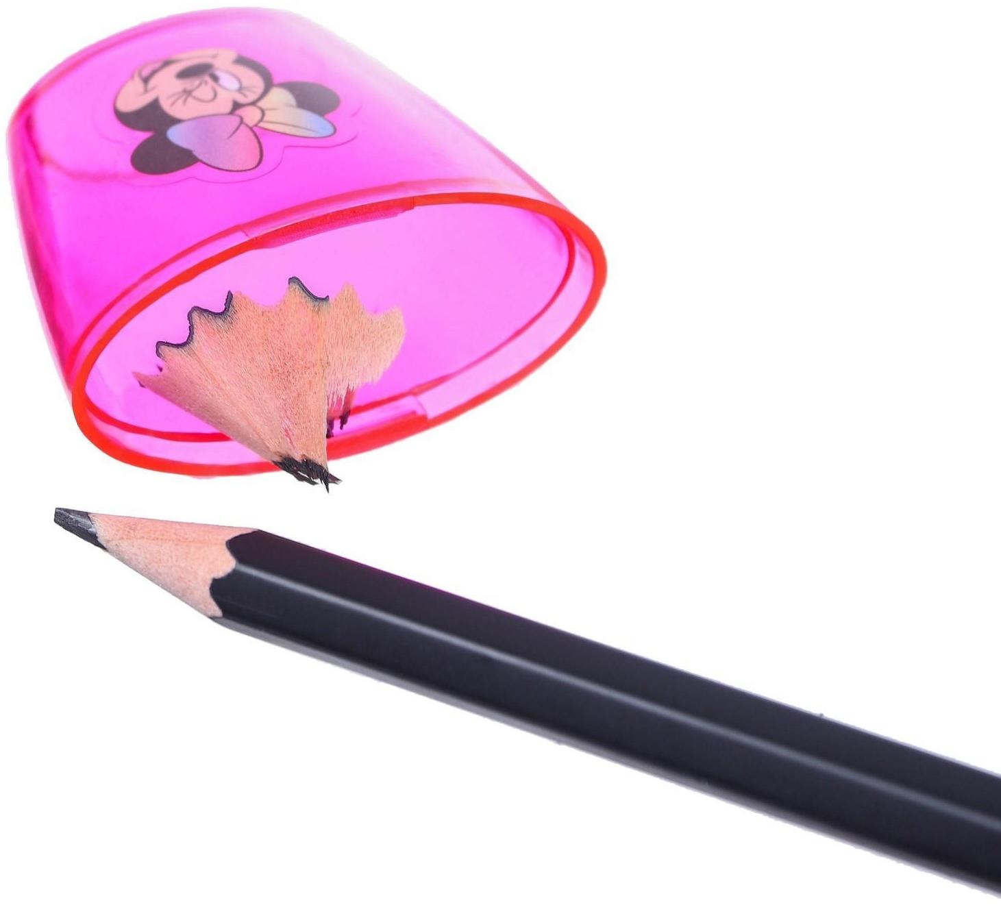 Точилка пластиковая, цвет красный, Минни Маус