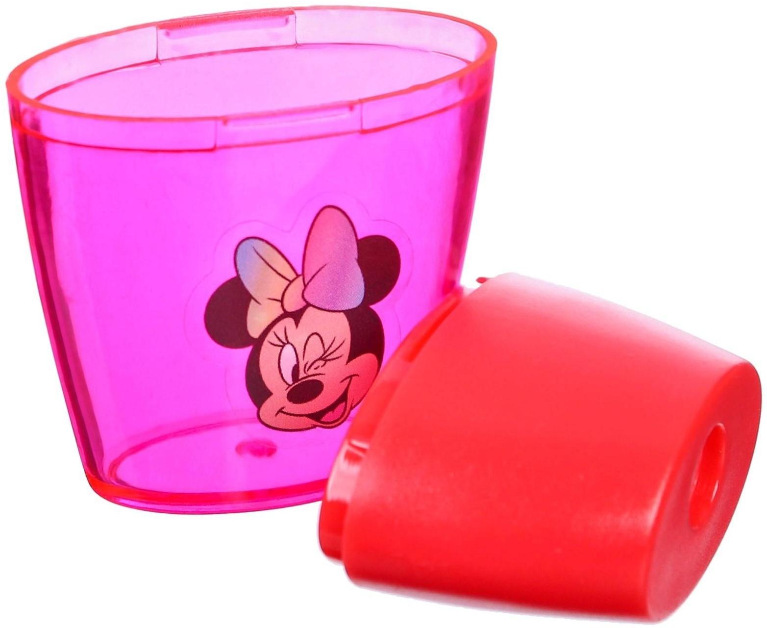 Точилка пластиковая, цвет красный, Минни Маус