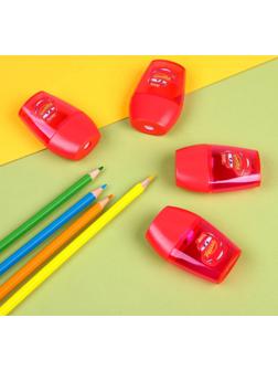 Точилка пластиковая, цвет красный, Тачки