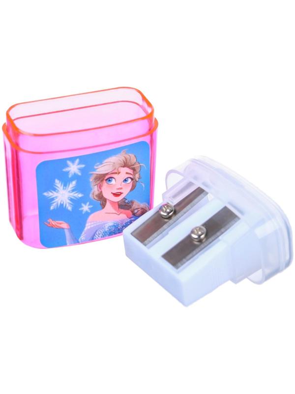 Точилка пластиковая с контейнером, двойная, МИКС, Холодное сердце