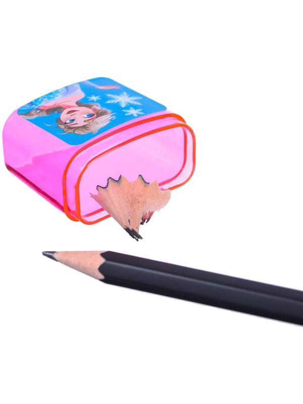 Точилка пластиковая с контейнером, двойная, МИКС, Холодное сердце