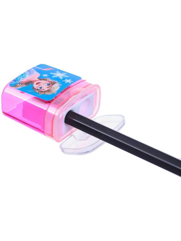 Точилка пластиковая с контейнером, двойная, МИКС, Холодное сердце