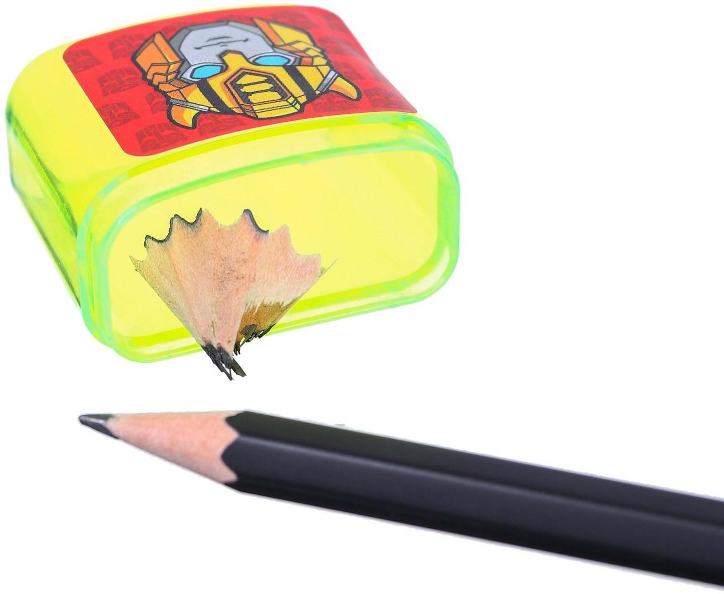 Точилка пластиковая с контейнером, двойная, МИКС, Трансформеры