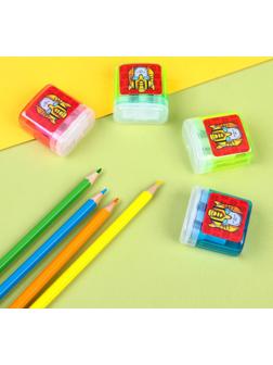 Точилка пластиковая с контейнером, двойная, МИКС, Трансформеры