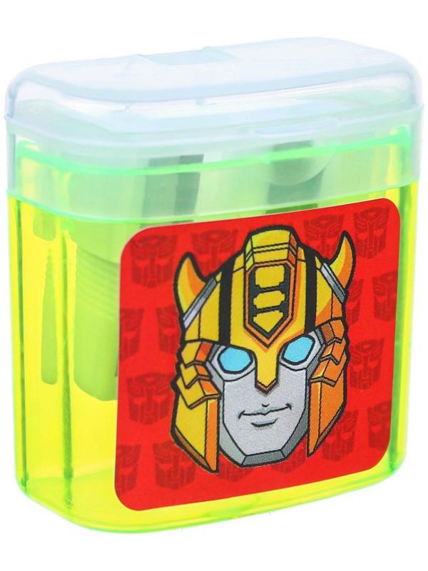 Точилка пластиковая с контейнером, двойная, МИКС, Трансформеры