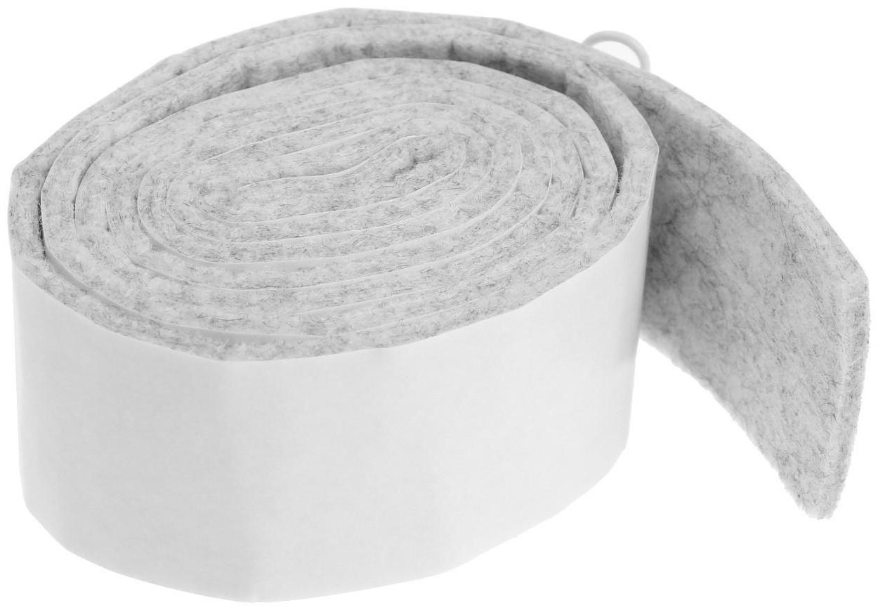 Самоклеющиеся подпятники для мебели ТУНДРА 100х3х0,3 см., фетр, цвет серый