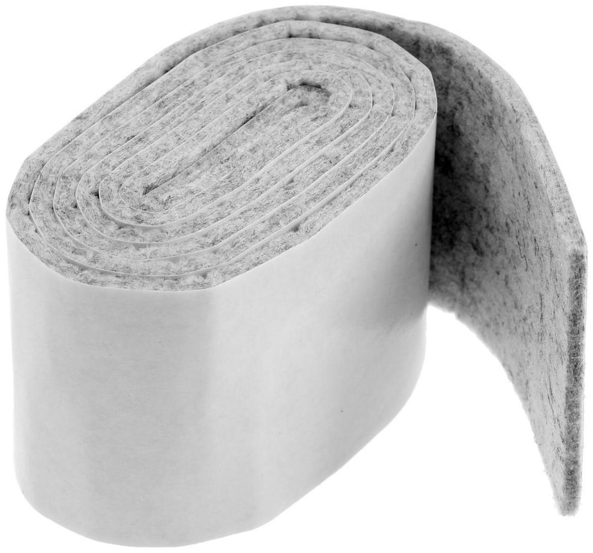 Самоклеющиеся подпятники для мебели ТУНДРА 100х5х0,3 см., фетр, цвет серый