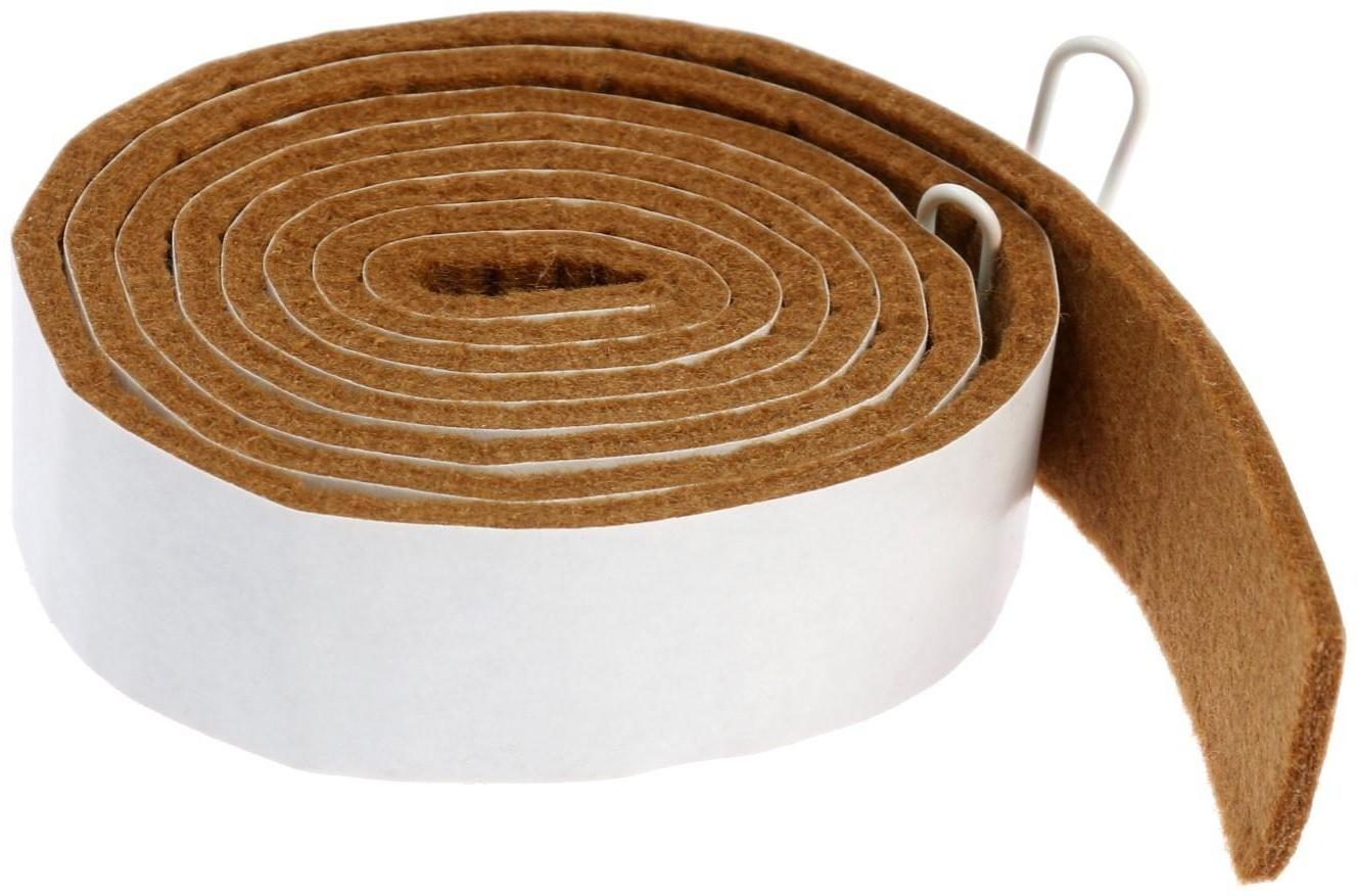 Самоклеющиеся подпятники для мебели ТУНДРА 100х2х0,3 см., фетр, цвет коричневый