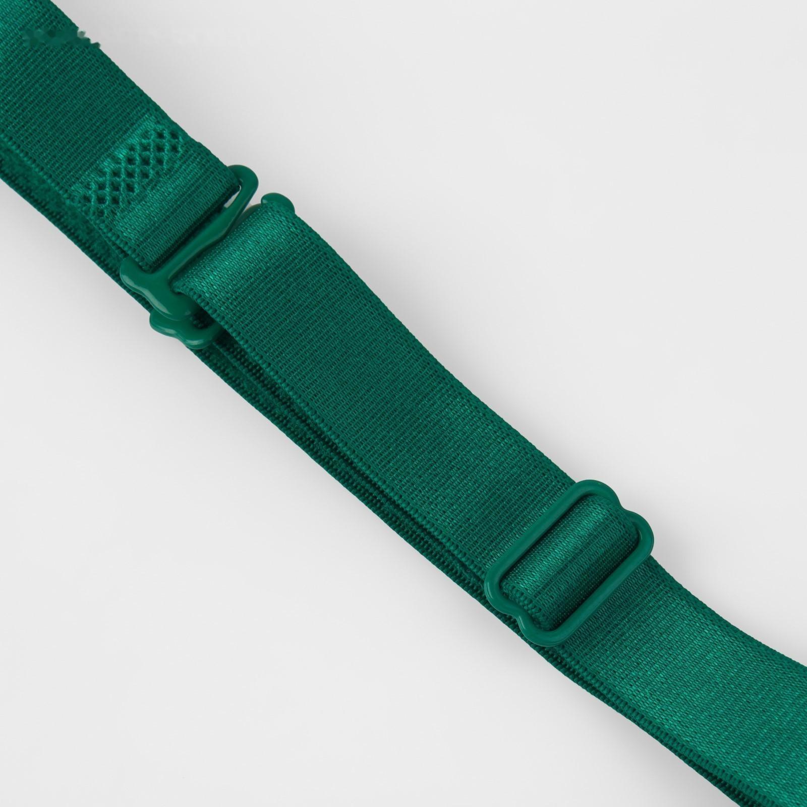Бретели текстильные, 1,5 см, 37 см, пара, цвет изумрудный