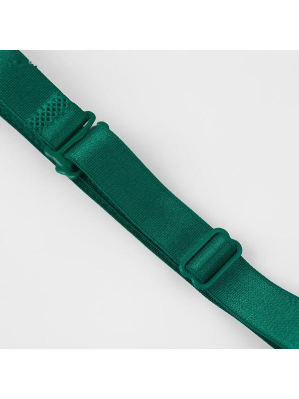 Бретели текстильные, 1,5 см, 37 см, пара, цвет изумрудный