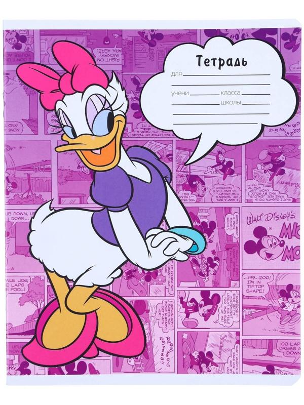 Тетрадь 24 листа, 5 видов, линейка,  мелованная бумага,Минни Маус / Микс 10 шт.