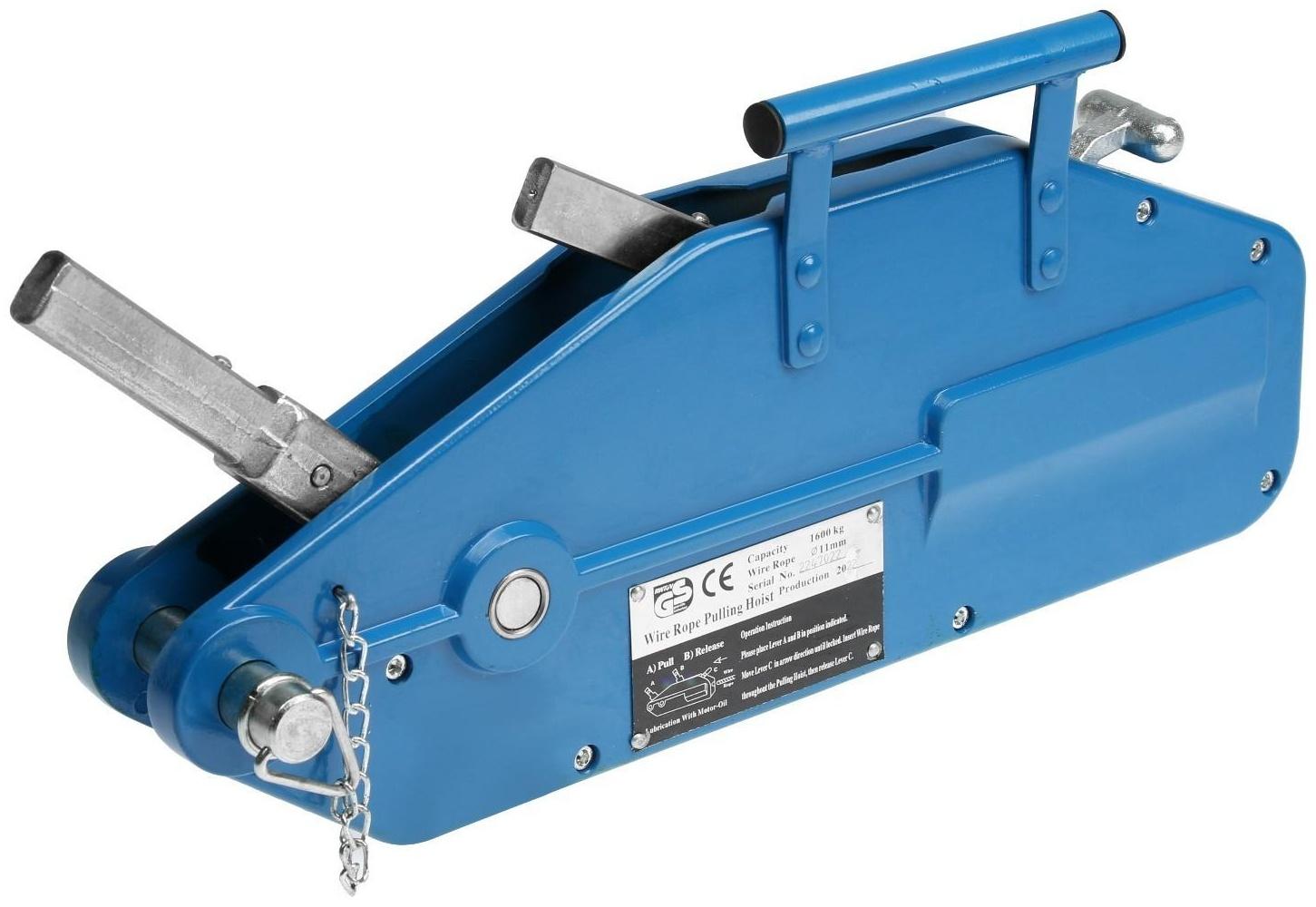 Лебёдка рычажная тросовая МТМ ТУНДРА, трос d = 11 мм, 20 м, подъём 1.6 т, нагрузка до 2 т