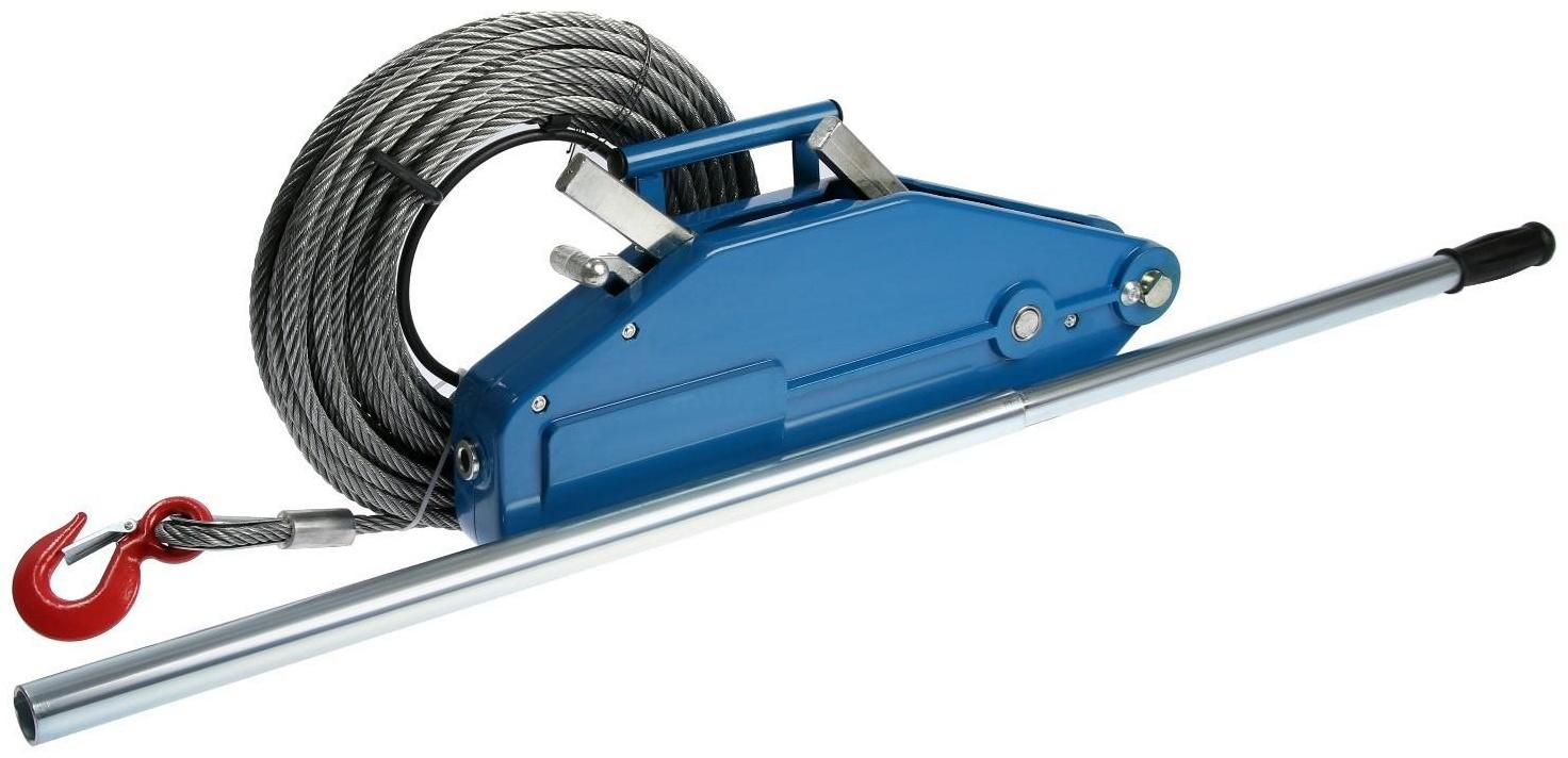 Лебёдка рычажная тросовая МТМ ТУНДРА, трос d = 11 мм, 20 м, подъём 1.6 т, нагрузка до 2 т