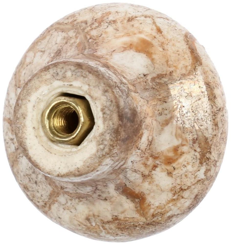 Ручка кнопка ART CAPPIO Ceramics 011, d=32, керамическая, белая с текстурой