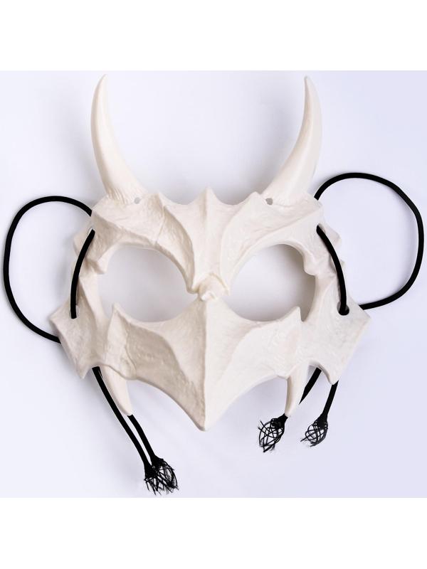 Карнавальный Набор:бандана в полоску,,маска с рогами латекс белая,т.наклейка