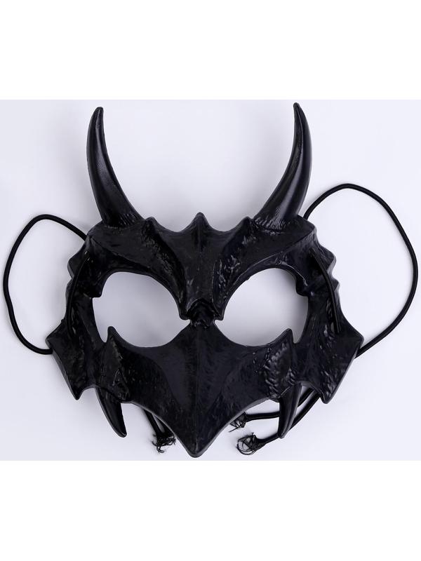 Карнавальный Набор:бандана в полоску,,маска с рогами латекс черная,т.наклейка