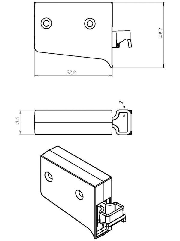 Подвеска мебельная регулируемая, коричневая  1 шт