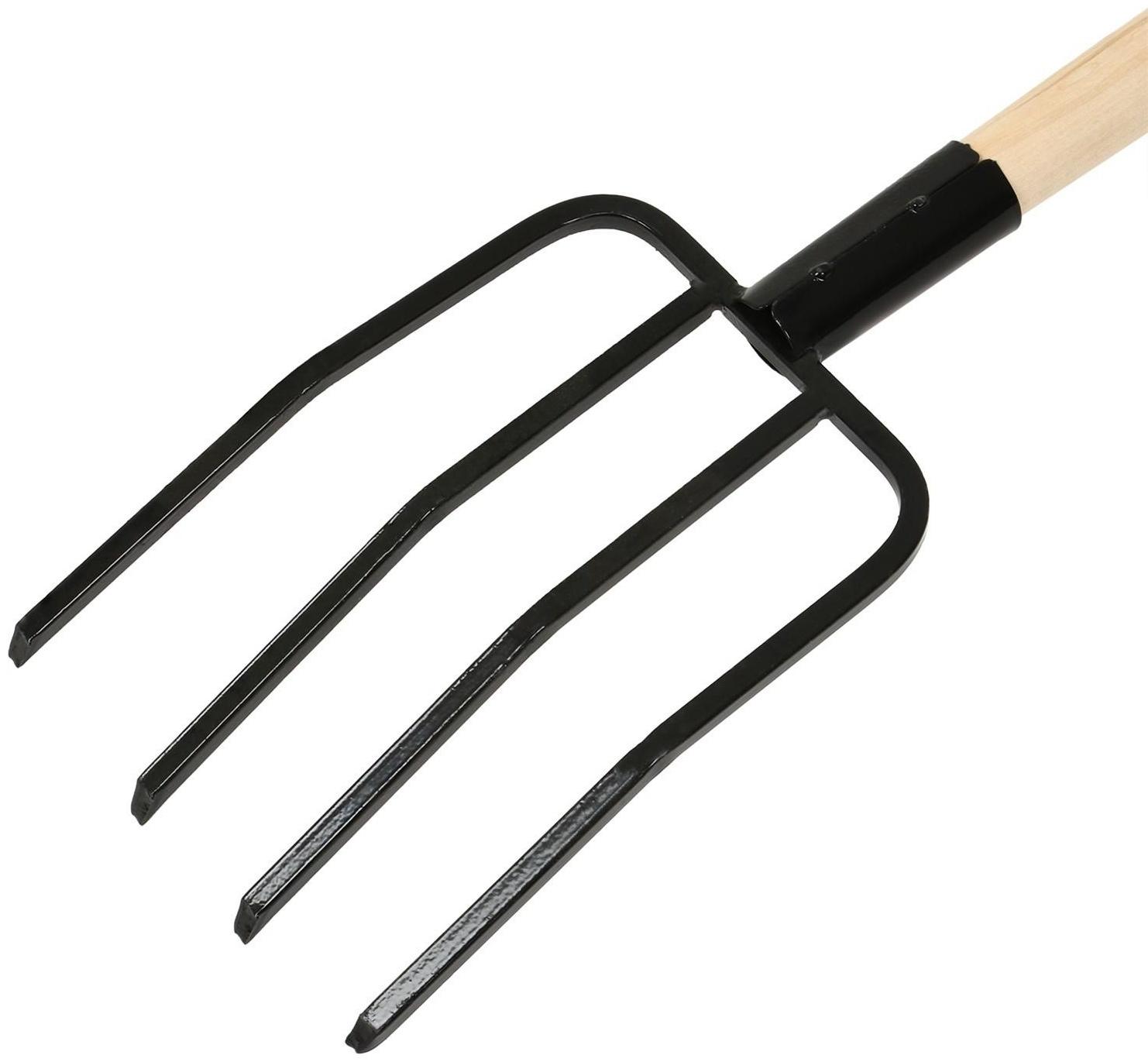 Вилы садово-огородные, 4-рогие, деревянный черенок