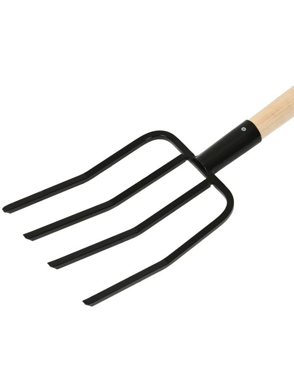 Вилы садово-огородные, 4-рогие, деревянный черенок