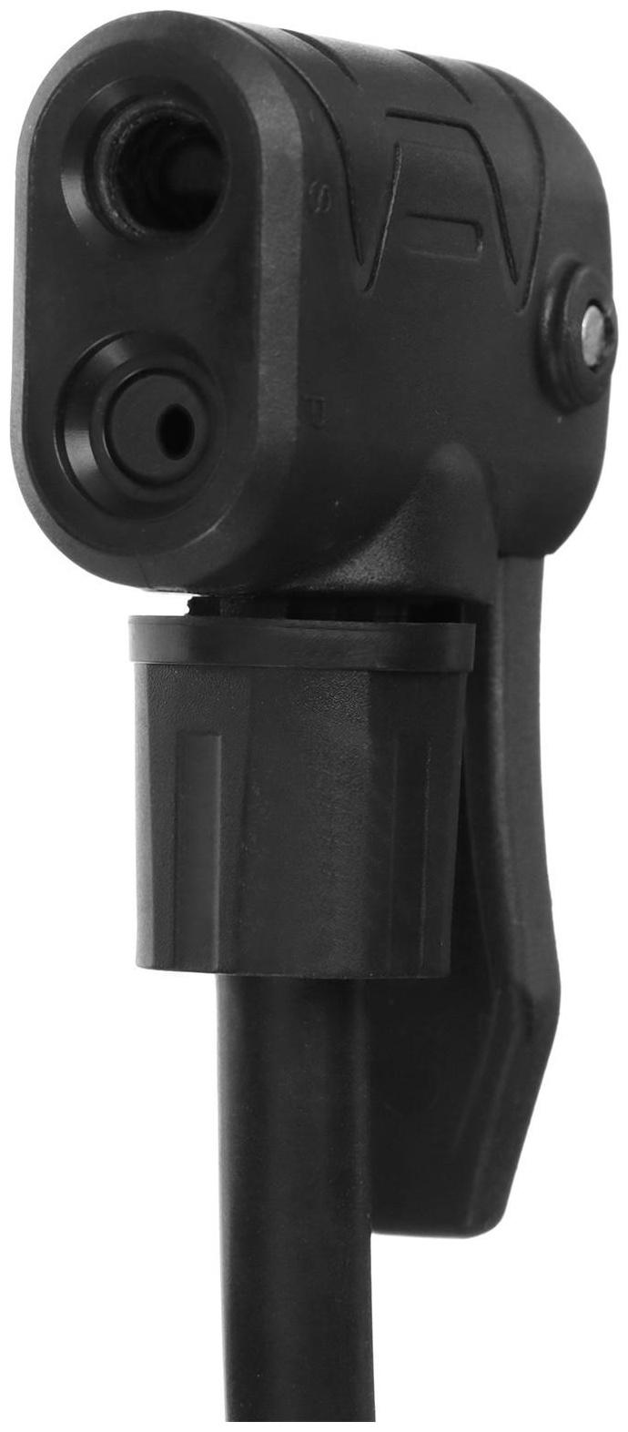 Насос напольный с манометром, авто/вело ниппель, цвет чёрный