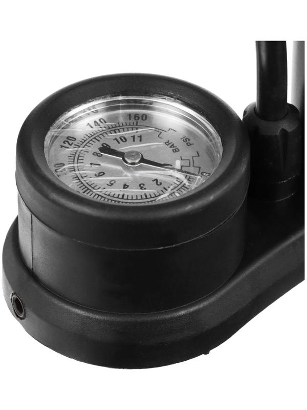 Насос напольный с манометром, авто/вело ниппель, цвет чёрный