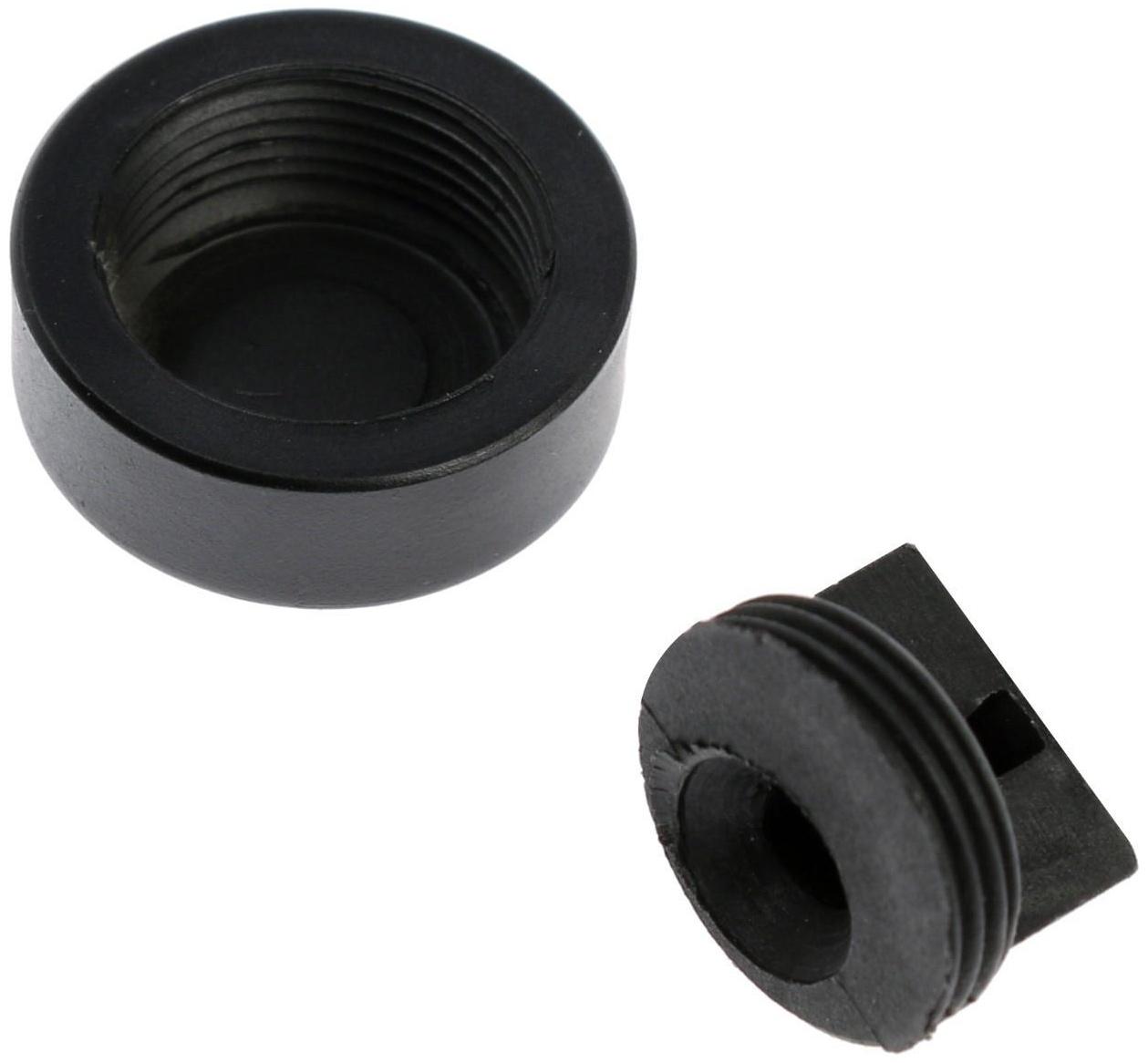 Зеркалодержатель ТУНДРА , d=20 мм, без сверления, цвет черный, пластик, 4 шт.