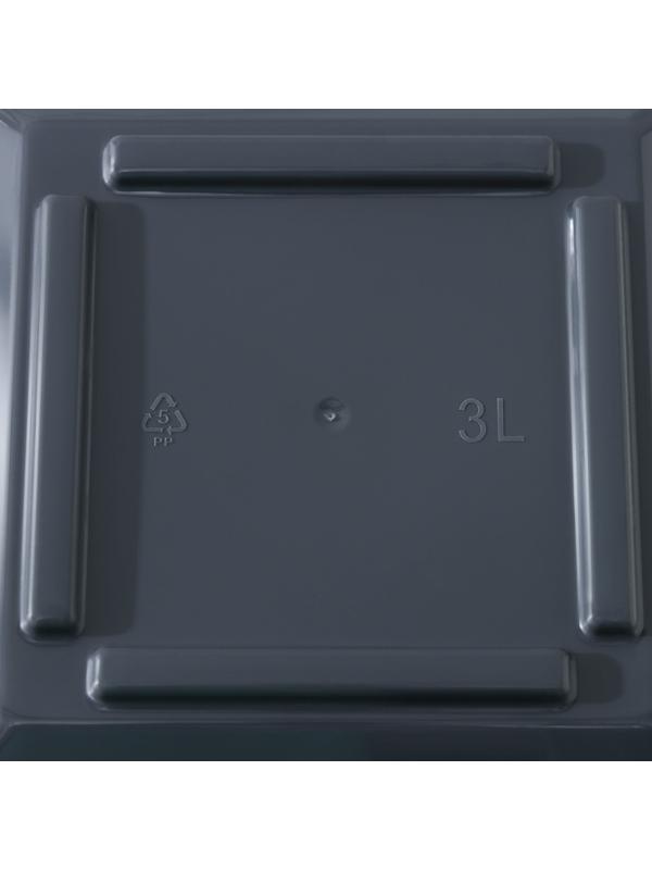 Кашпо со вставкой «Стиль», 3 л, цвет графит