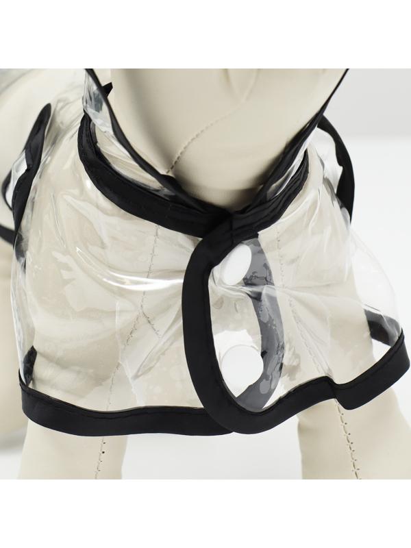 Дождевик для собак, размер XS (ДС 18, ОГ 25-30, ОШ 25 см), чёрный